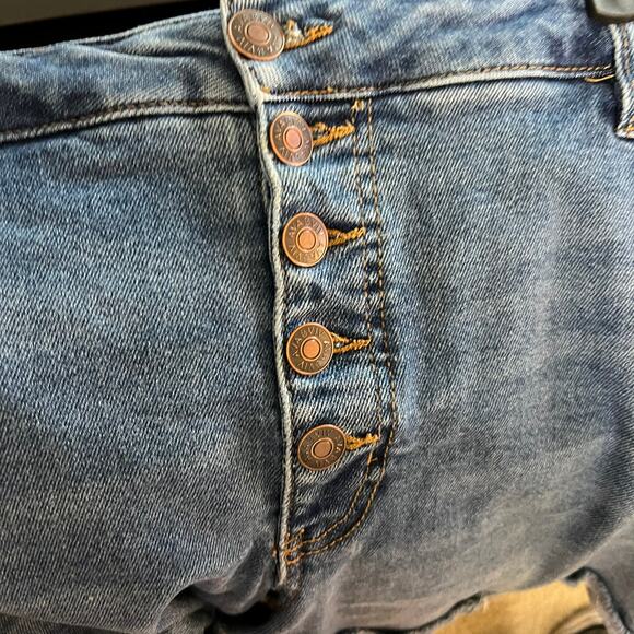 Ava & Viv Button Fly Denim Jean Shorts High Rise Cut Offs Plus Size 20W - Picture 8 of 11